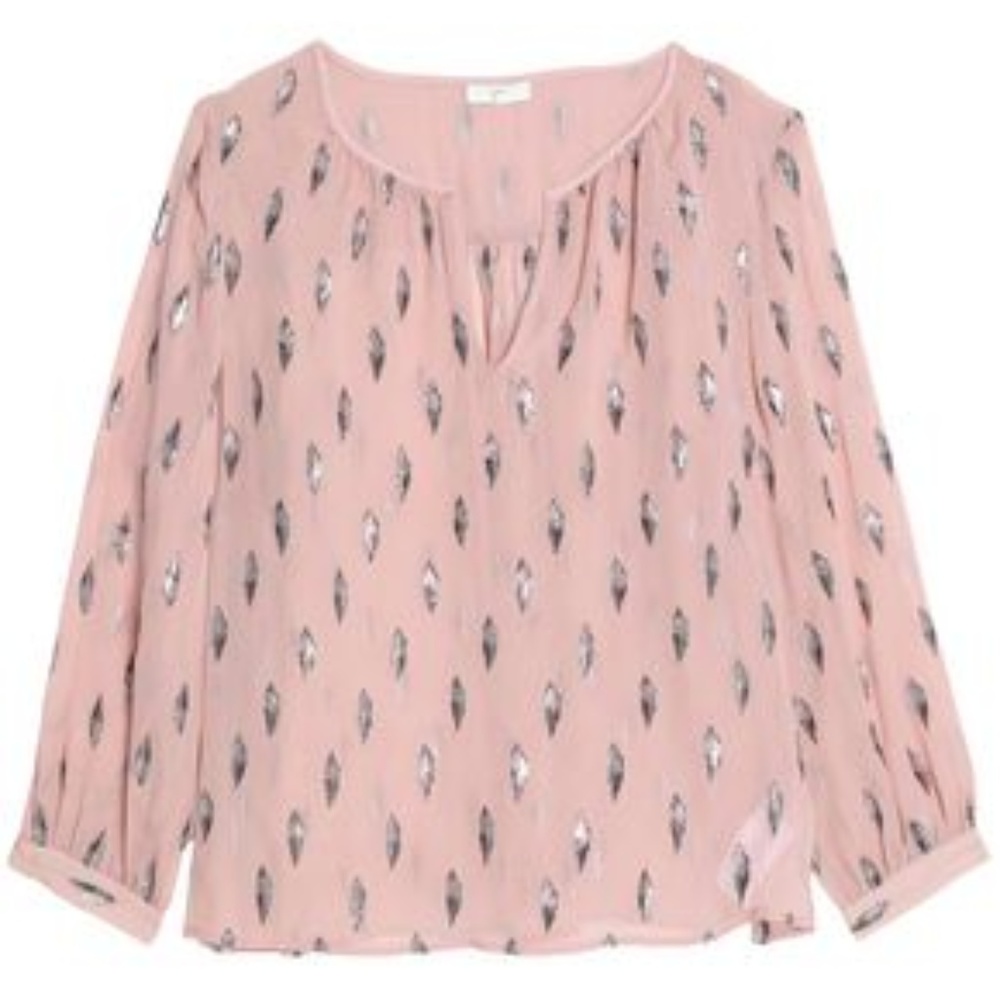 JOIE Metallic fil coupé silk-blend blouse